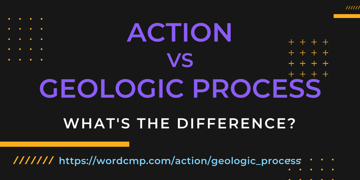 Difference between action and geologic process