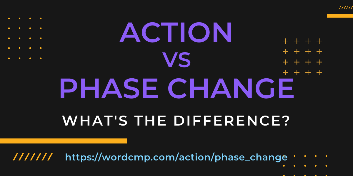 Difference between action and phase change