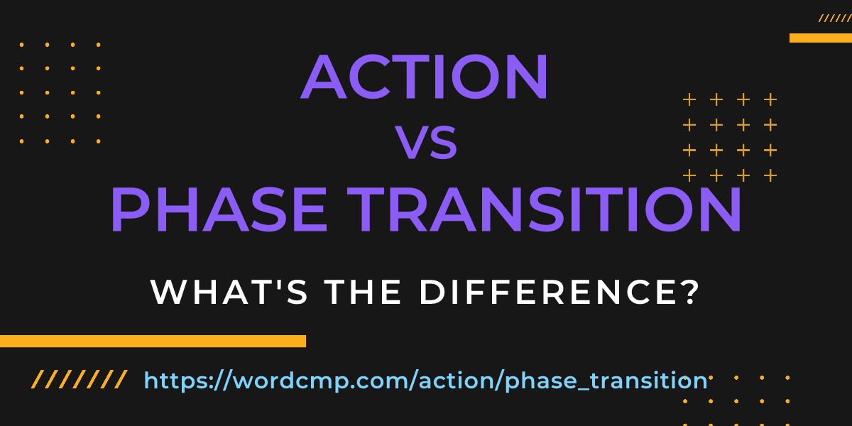 Difference between action and phase transition