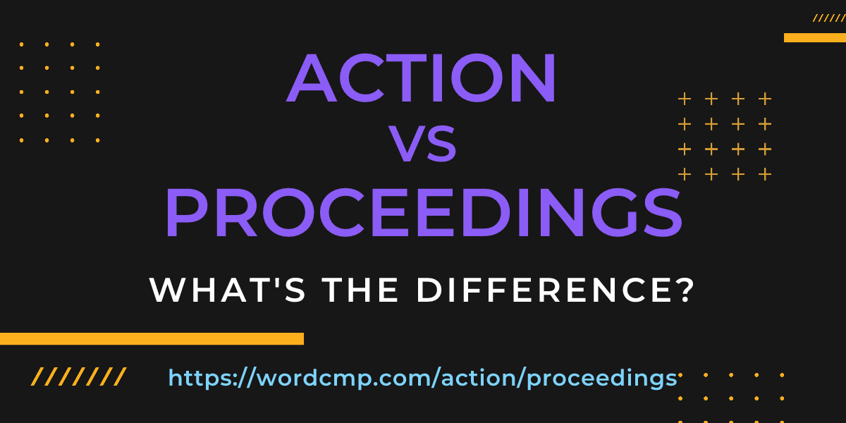 Difference between action and proceedings