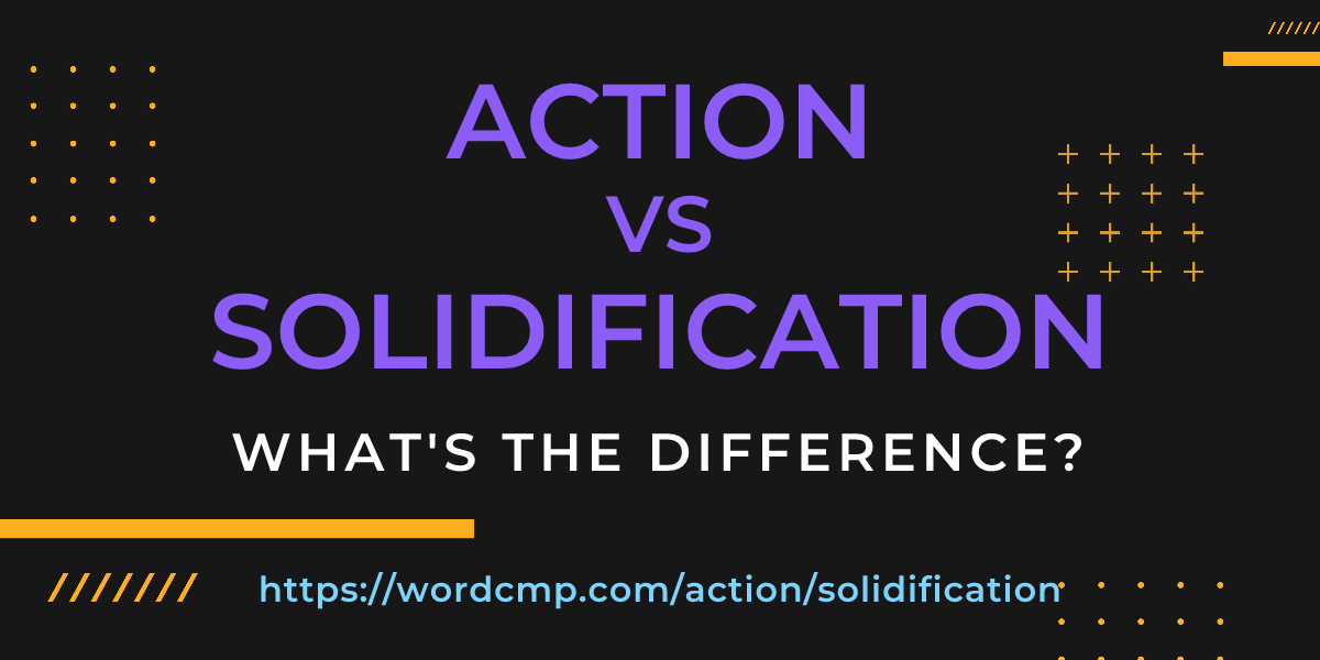 Difference between action and solidification