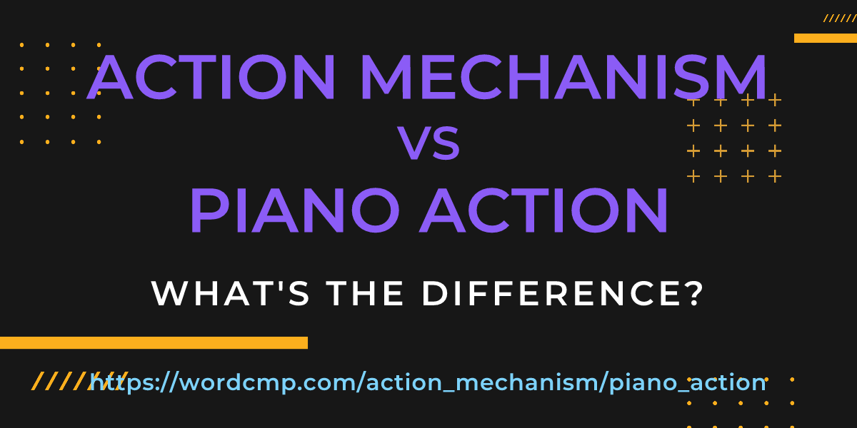 Difference between action mechanism and piano action