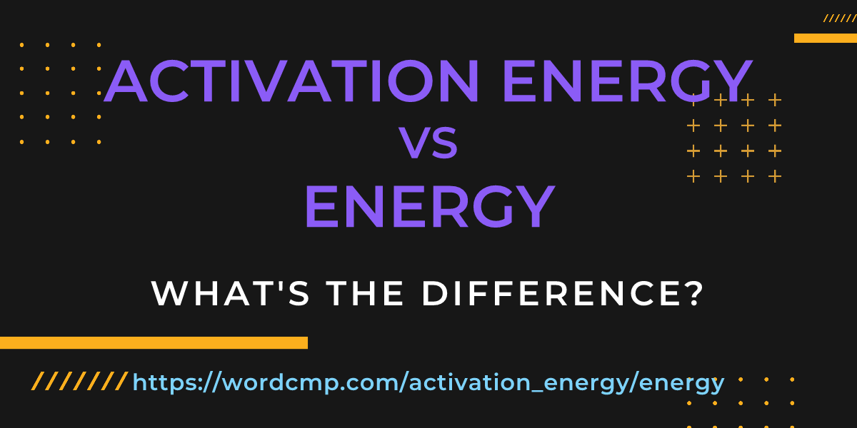 Difference between activation energy and energy