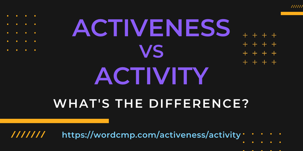 Difference between activeness and activity