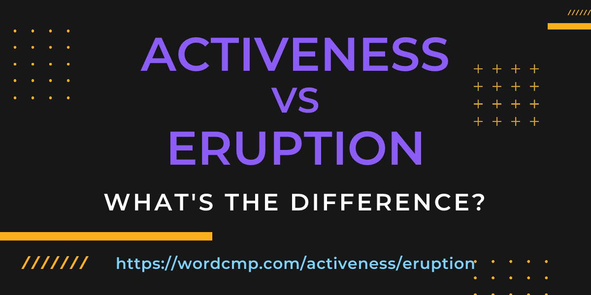 Difference between activeness and eruption