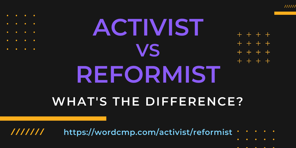Difference between activist and reformist