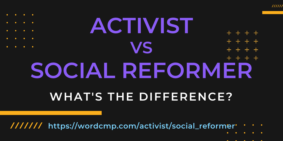 Difference between activist and social reformer