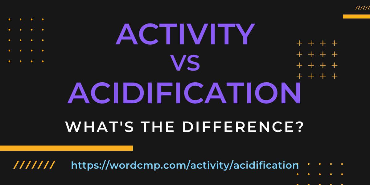 Difference between activity and acidification