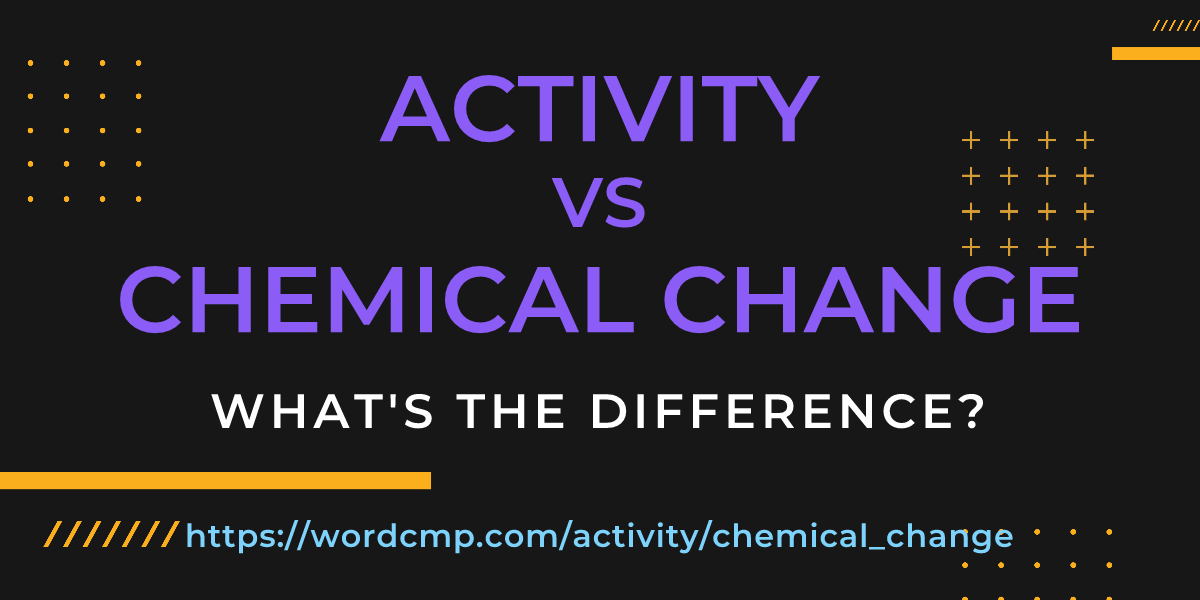 Difference between activity and chemical change