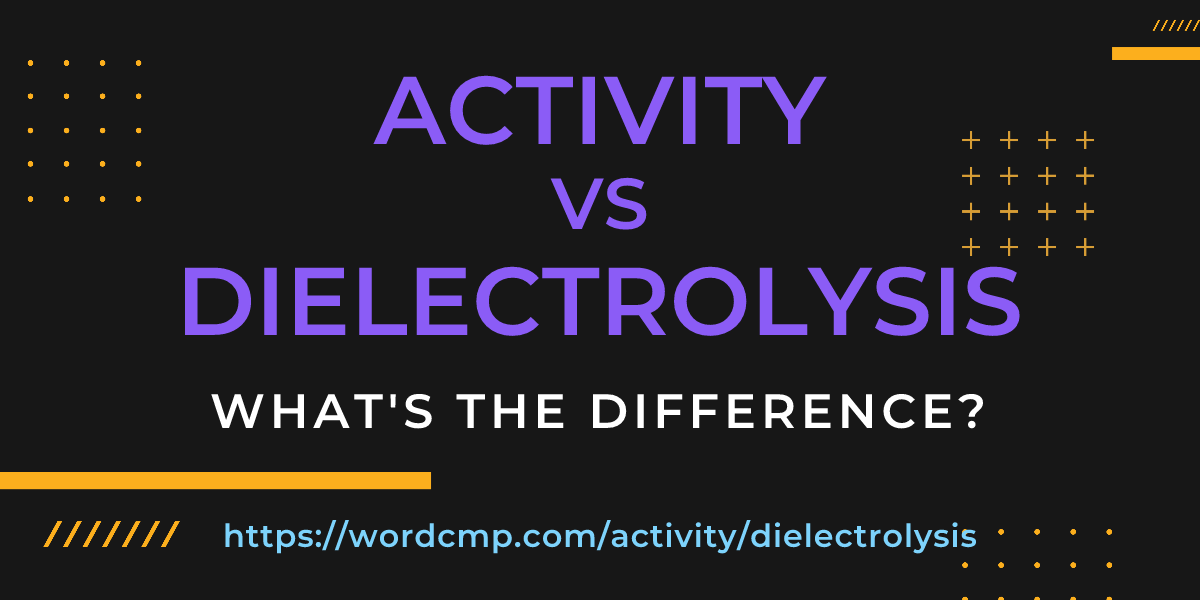Difference between activity and dielectrolysis