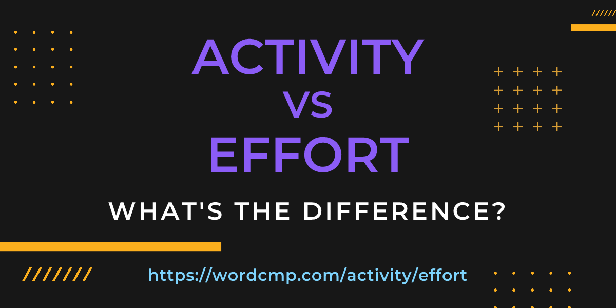 Difference between activity and effort