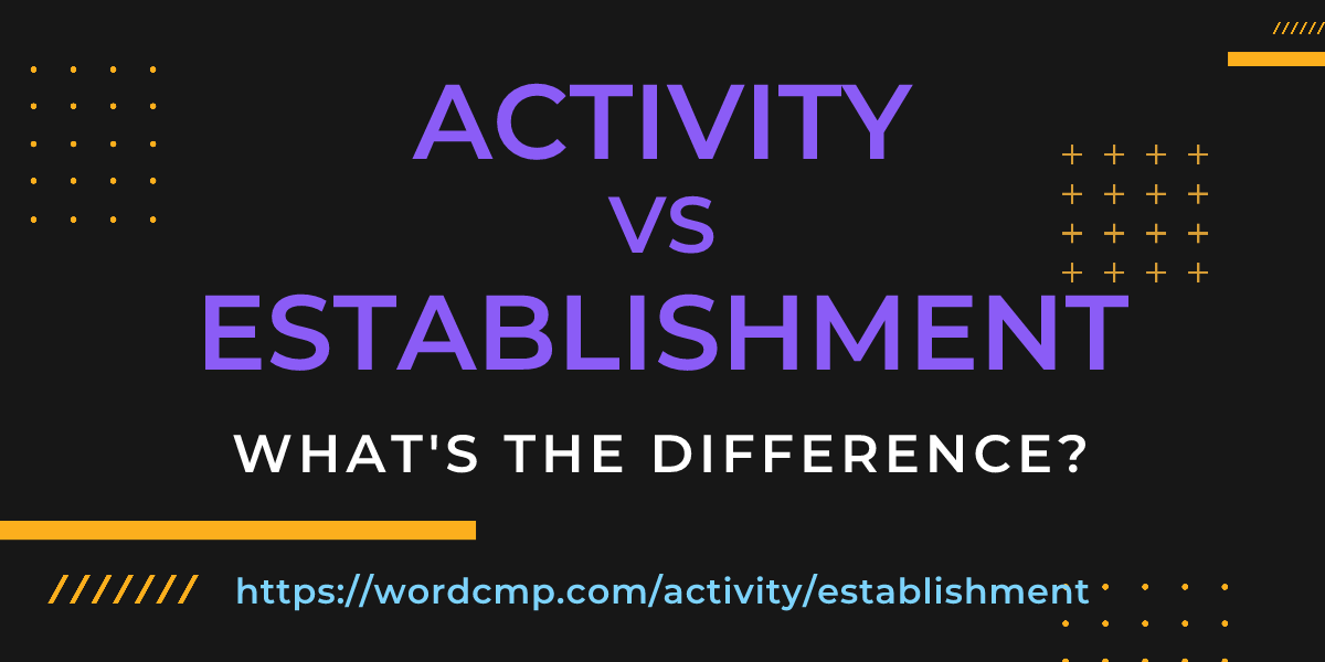 Difference between activity and establishment