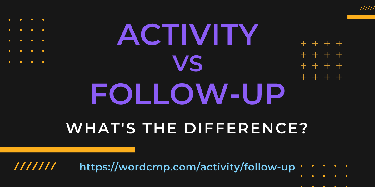 Difference between activity and follow-up