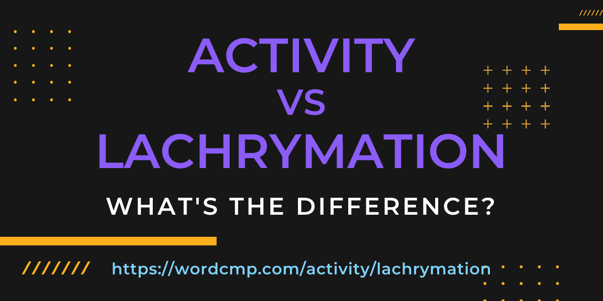 Difference between activity and lachrymation