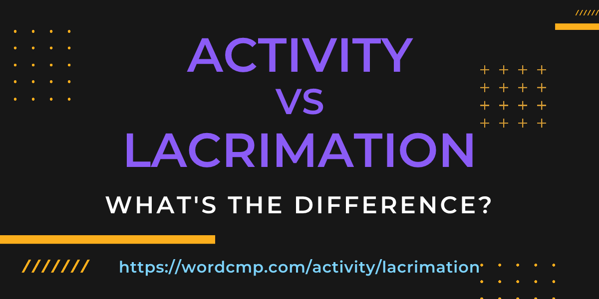 Difference between activity and lacrimation