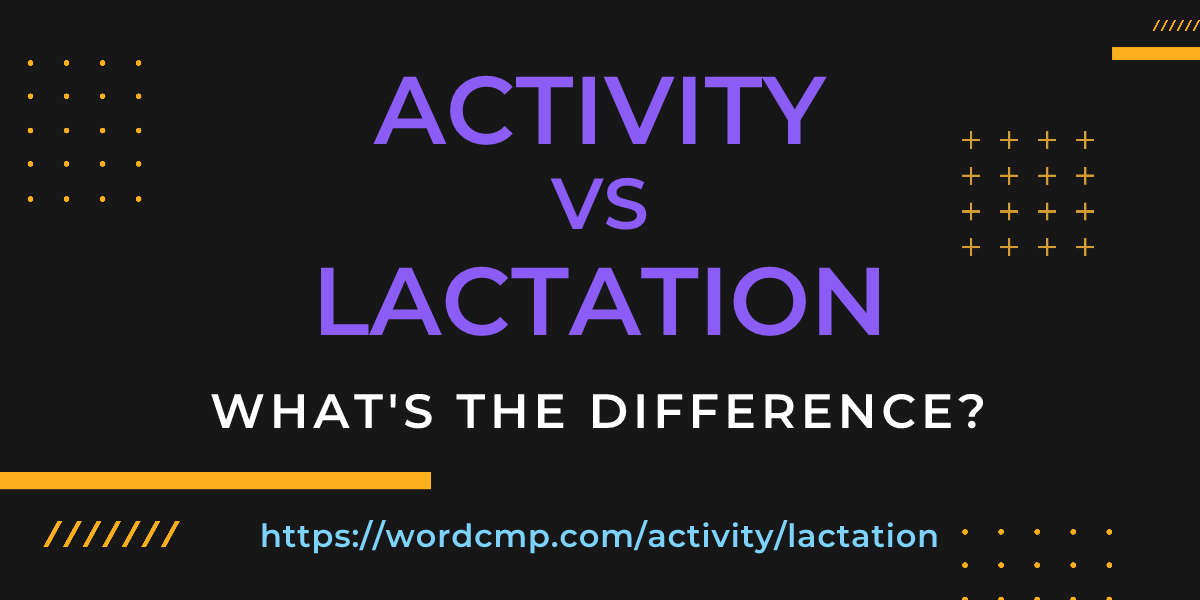 Difference between activity and lactation