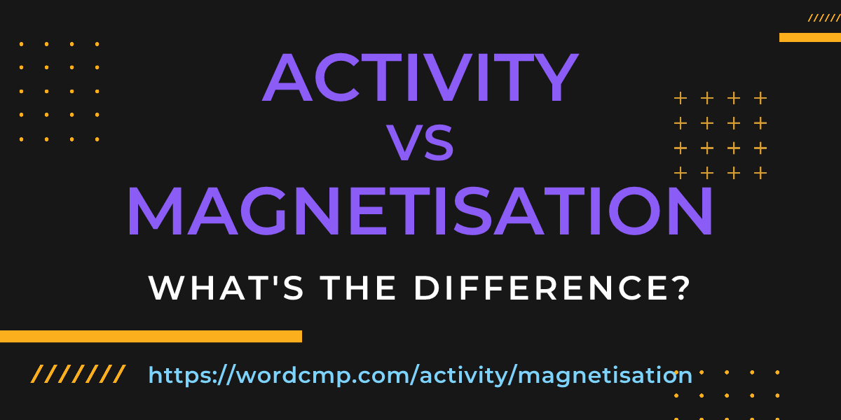 Difference between activity and magnetisation