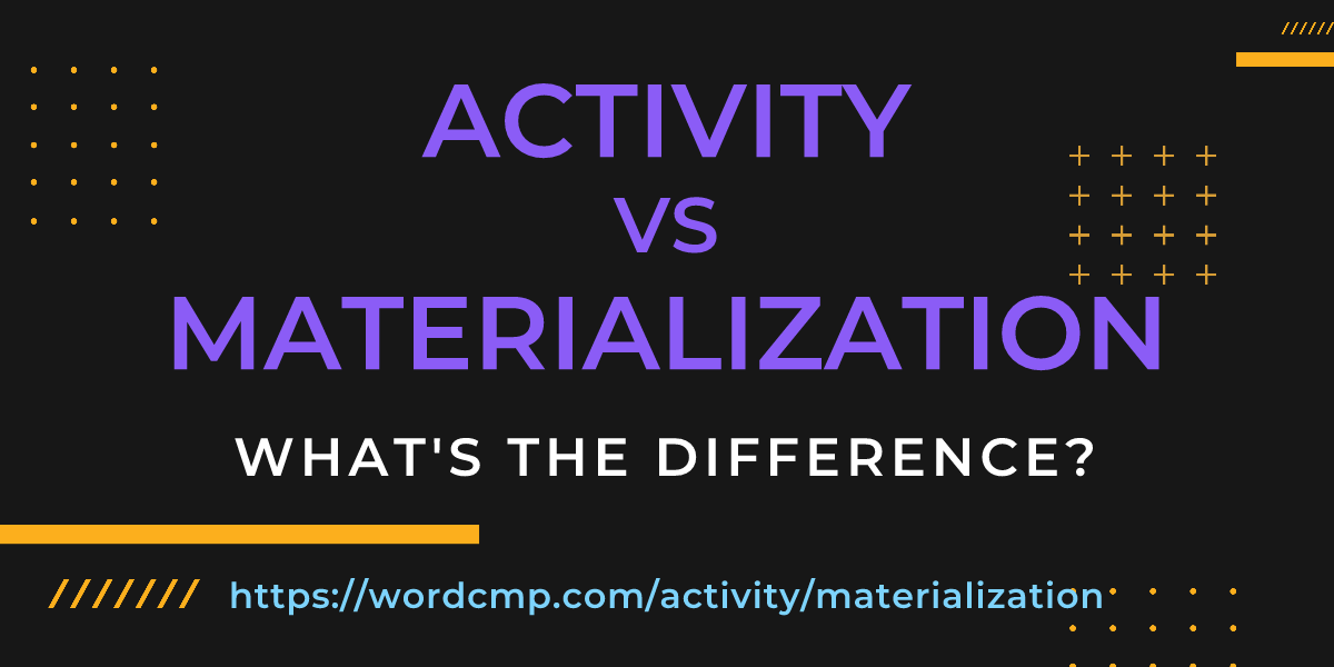 Difference between activity and materialization