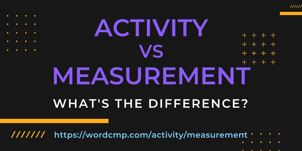 Difference between activity and measurement