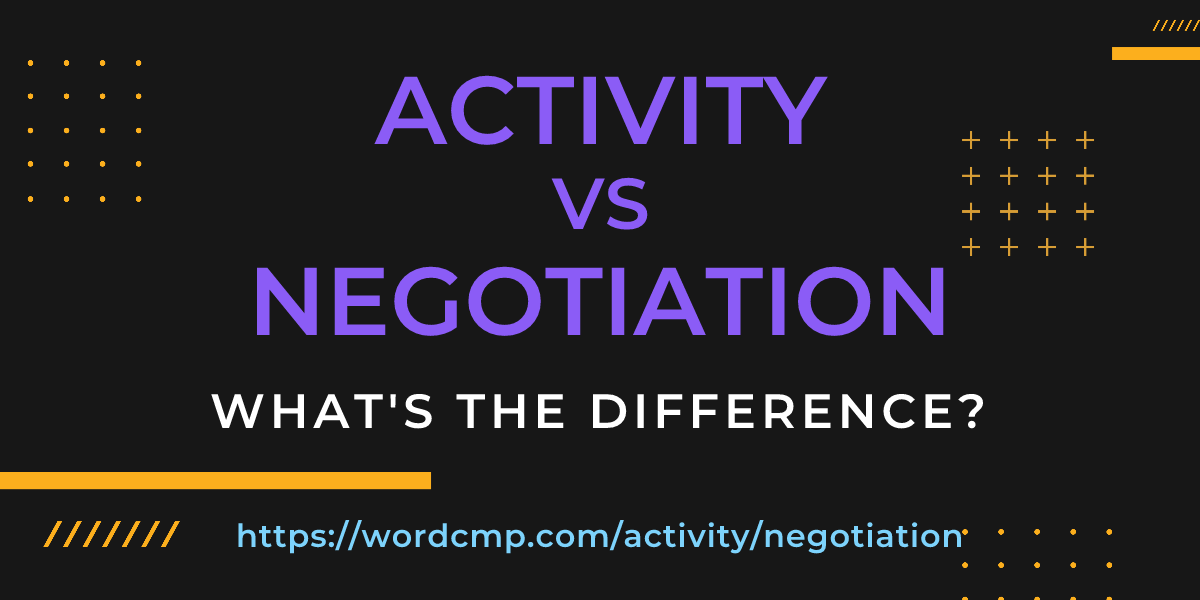 Difference between activity and negotiation