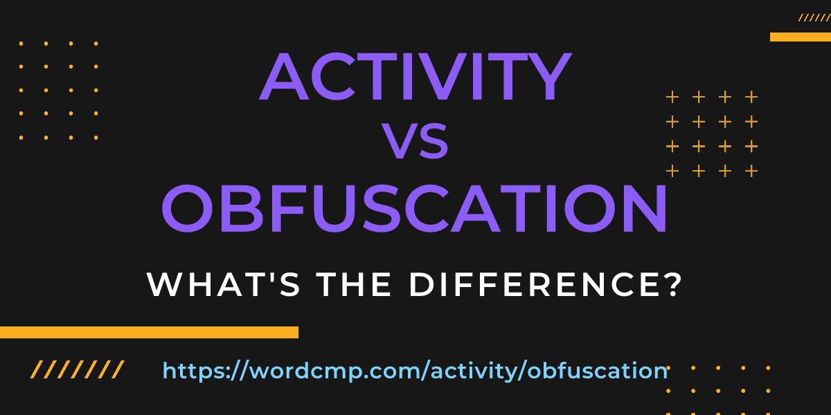 Difference between activity and obfuscation