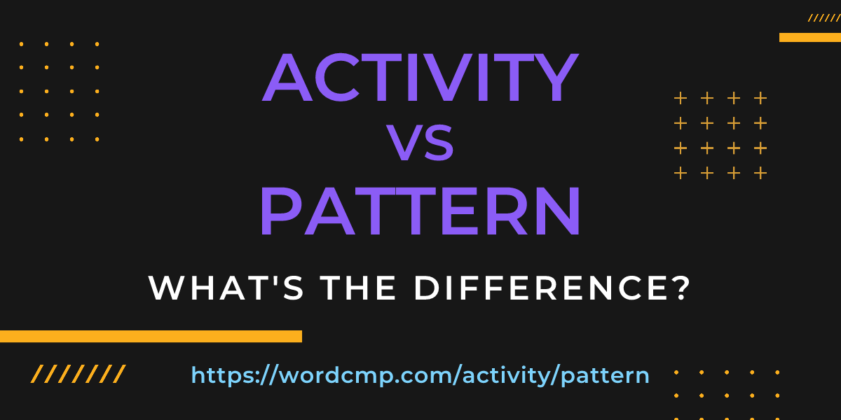 Difference between activity and pattern
