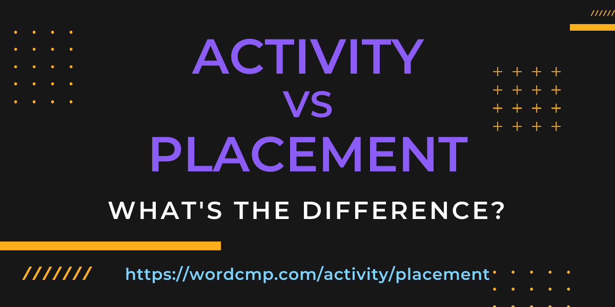 Difference between activity and placement