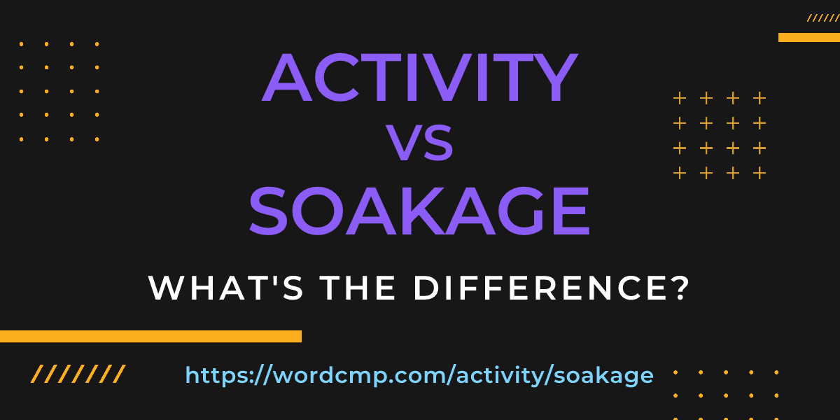 Difference between activity and soakage