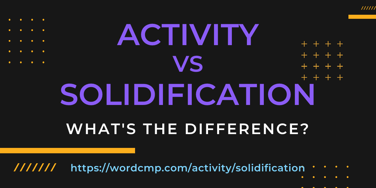 Difference between activity and solidification