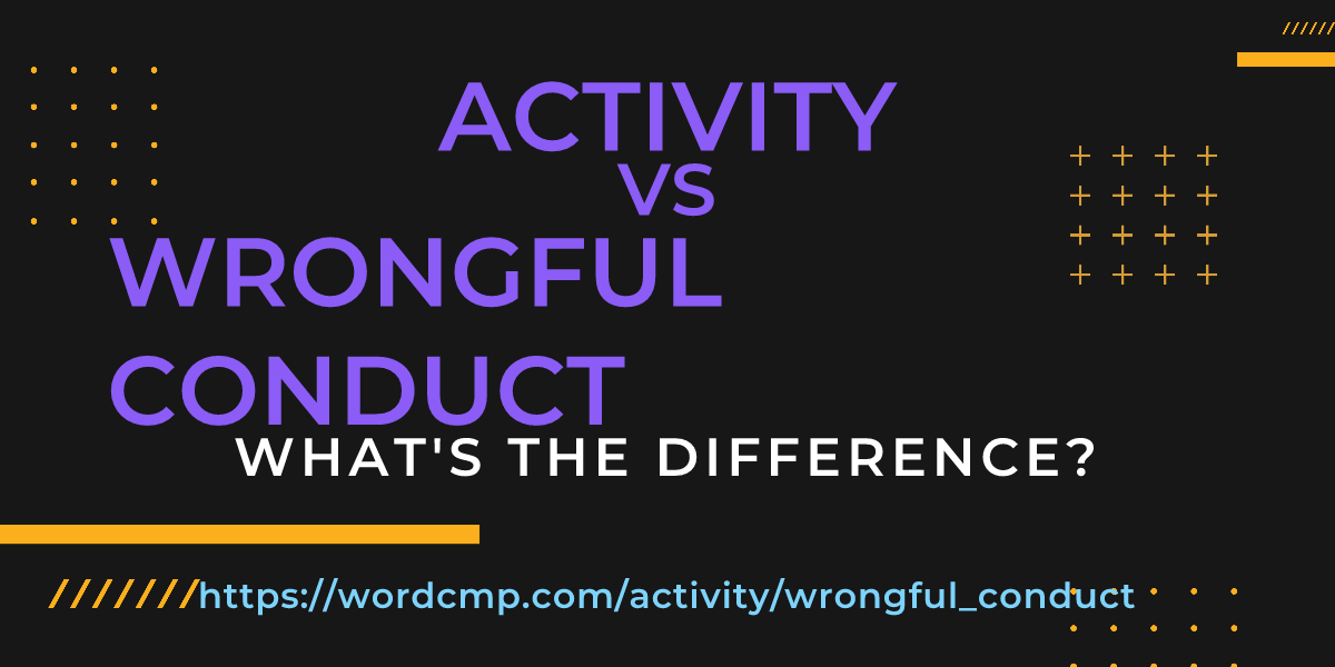 Difference between activity and wrongful conduct