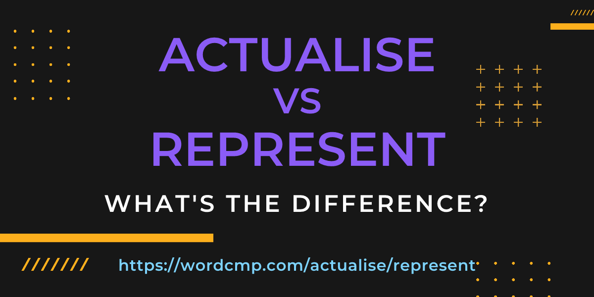 Difference between actualise and represent