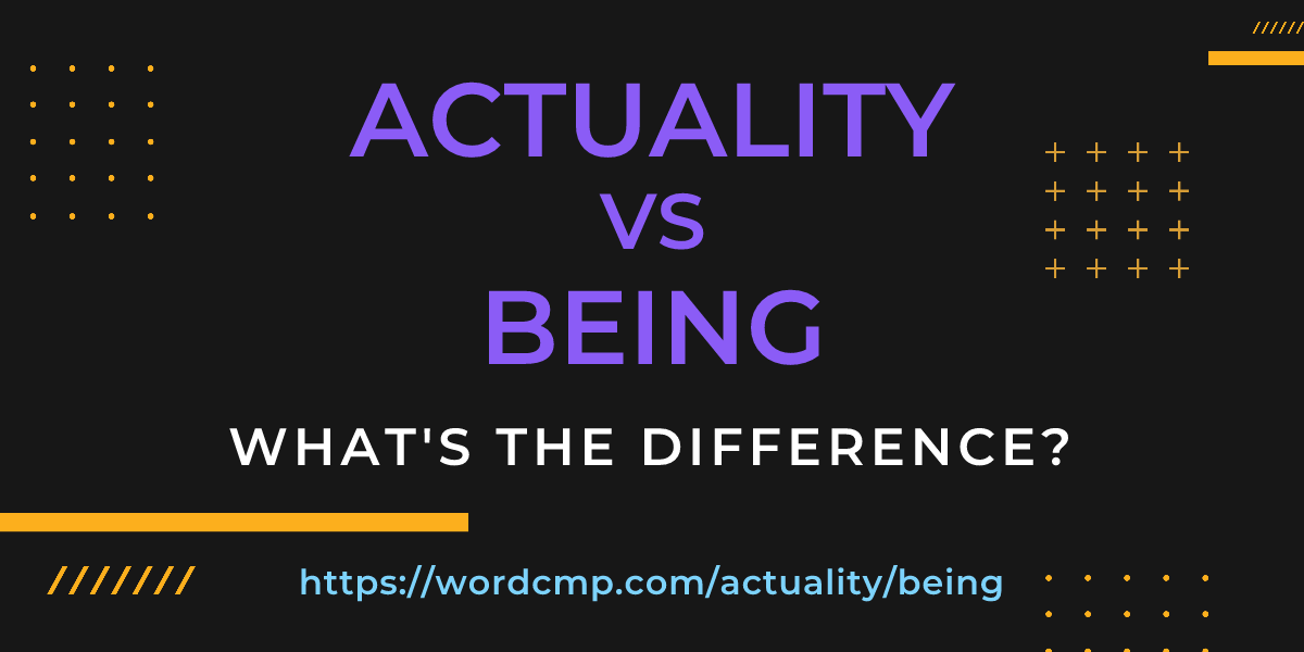 Difference between actuality and being