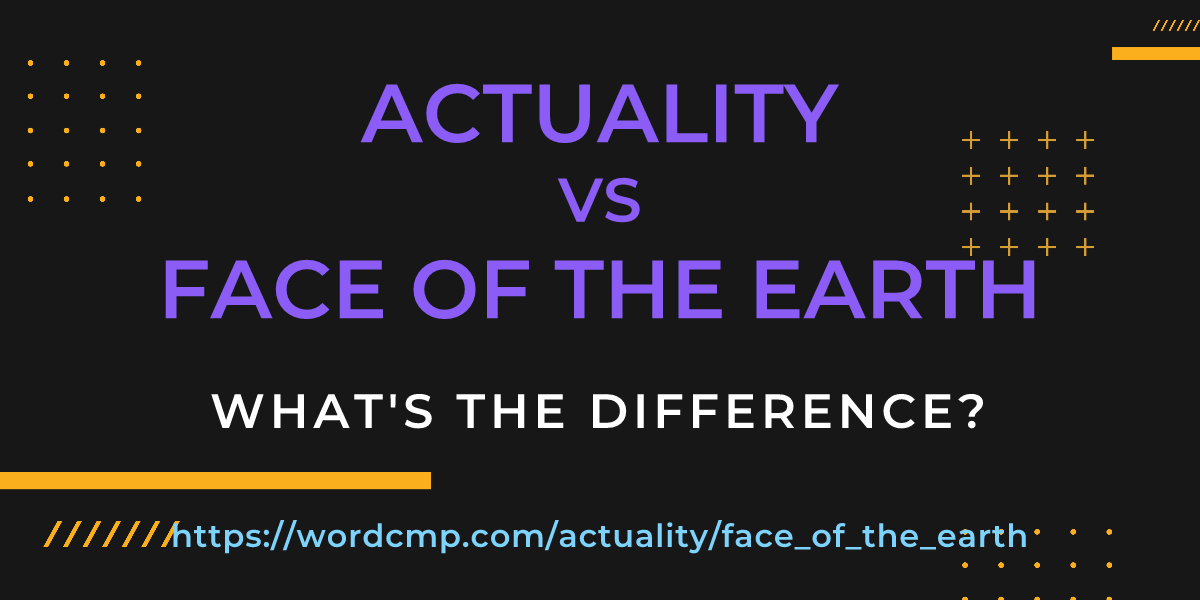 Difference between actuality and face of the earth