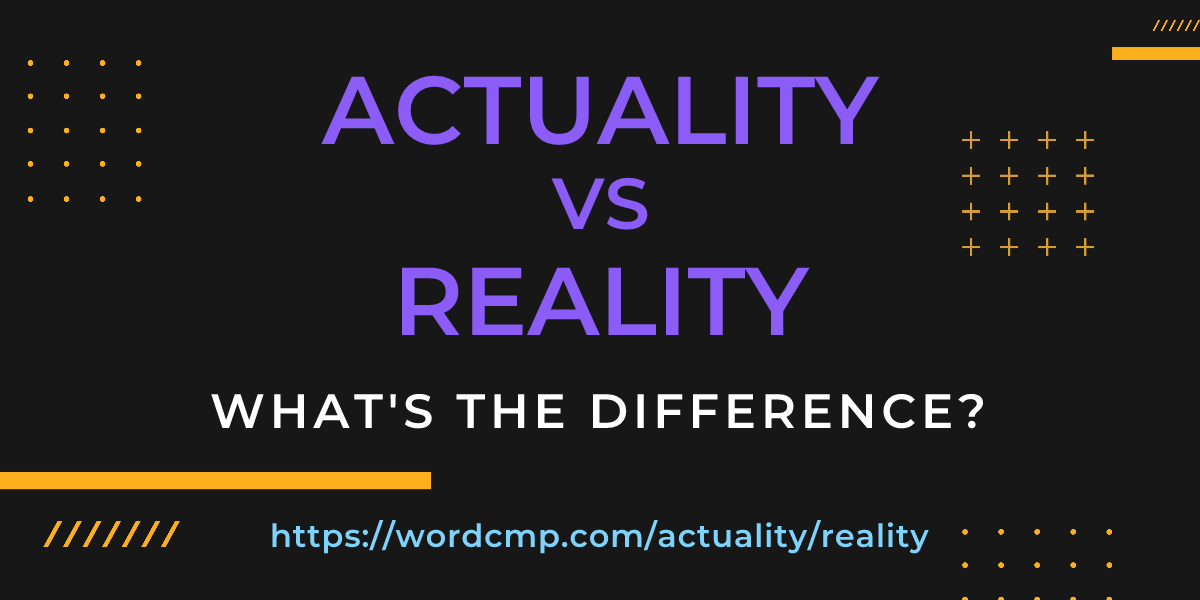 Difference between actuality and reality