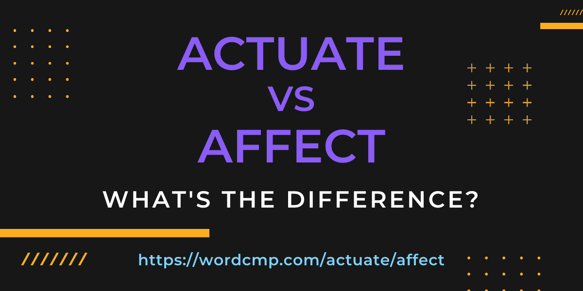 Difference between actuate and affect
