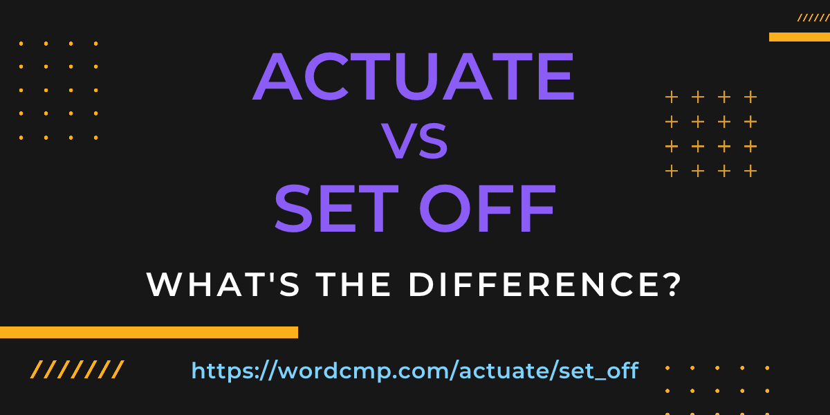 Difference between actuate and set off