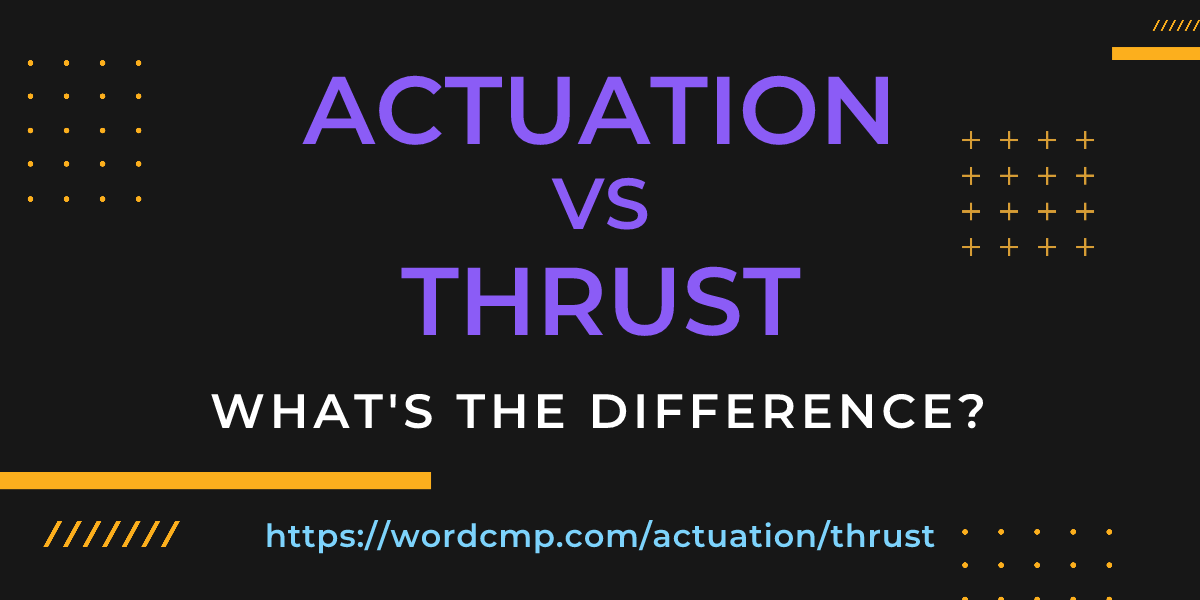 Difference between actuation and thrust