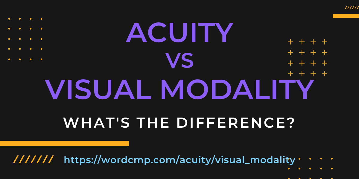 Difference between acuity and visual modality