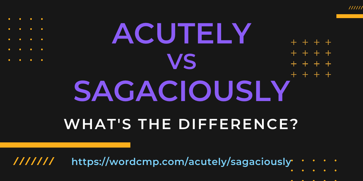 Difference between acutely and sagaciously