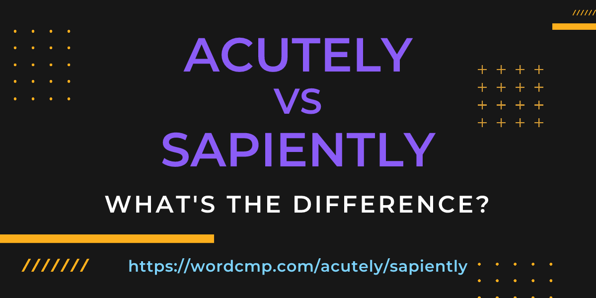 Difference between acutely and sapiently