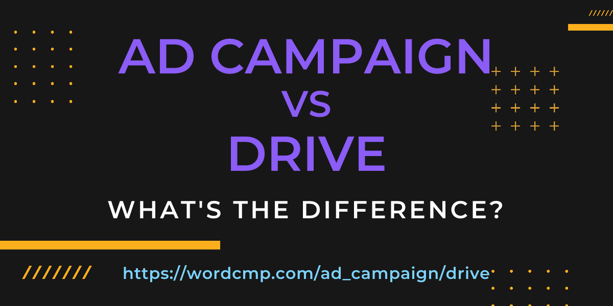 Difference between ad campaign and drive