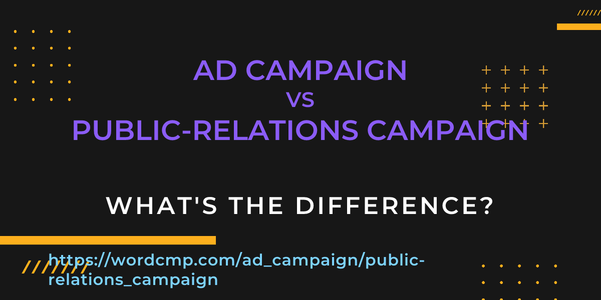 Difference between ad campaign and public-relations campaign