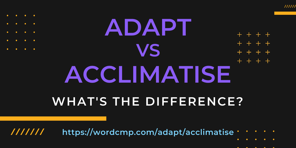 Difference between adapt and acclimatise