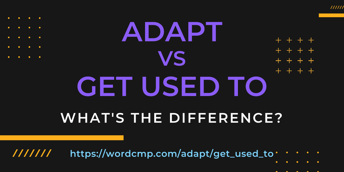 Difference between adapt and get used to
