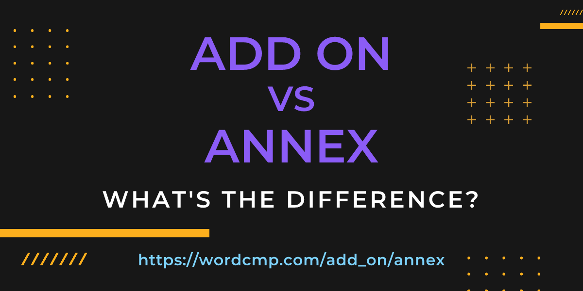 Difference between add on and annex