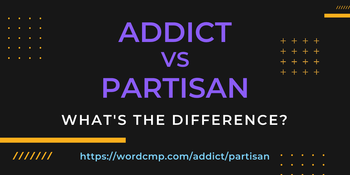 Difference between addict and partisan