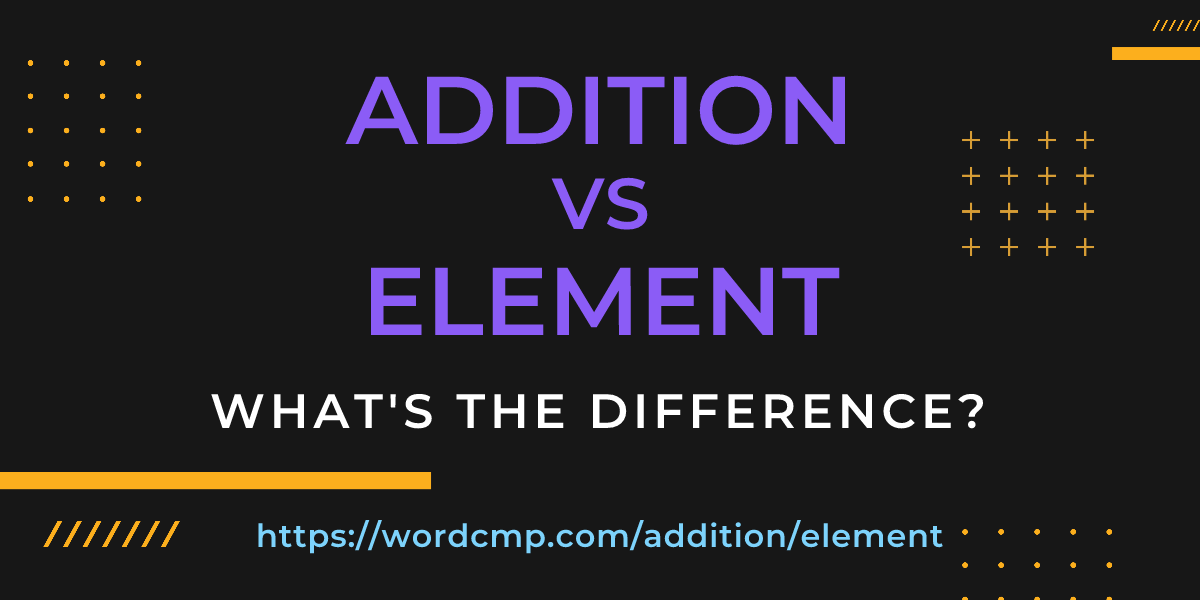 Difference between addition and element