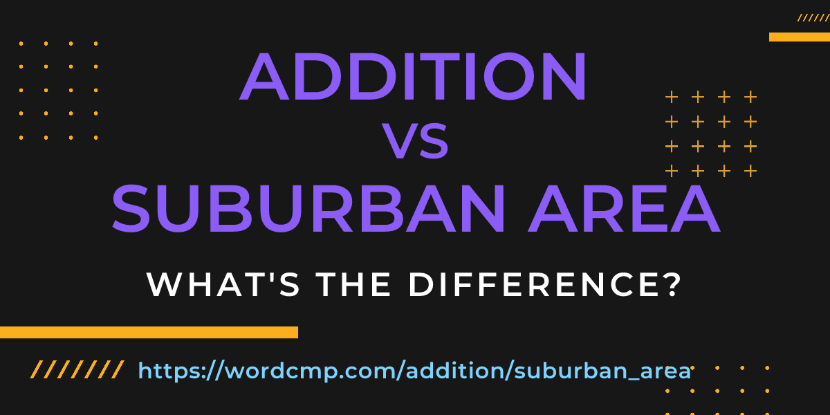 Difference between addition and suburban area