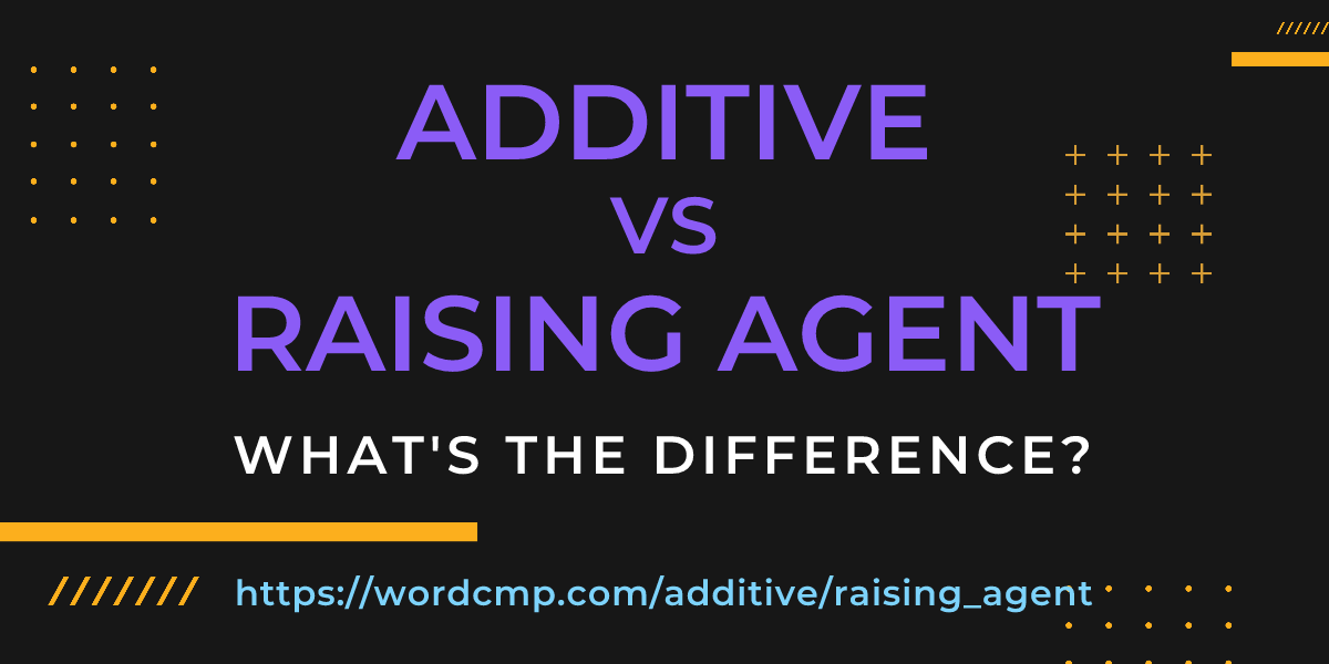 Difference between additive and raising agent