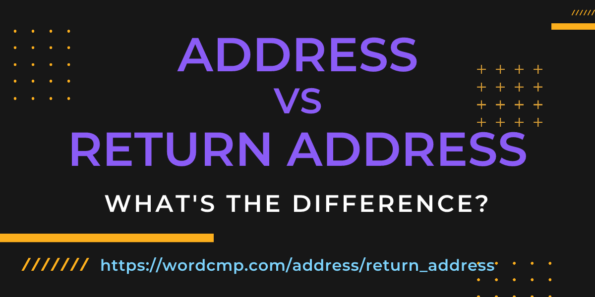 Difference between address and return address